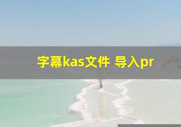 字幕kas文件 导入pr